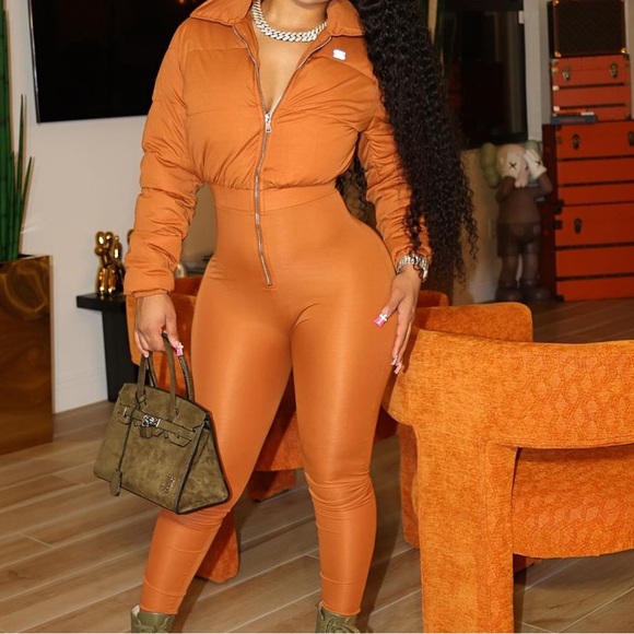 Shane Justin puffer jumpsuit Brown - Picture 4 of 10